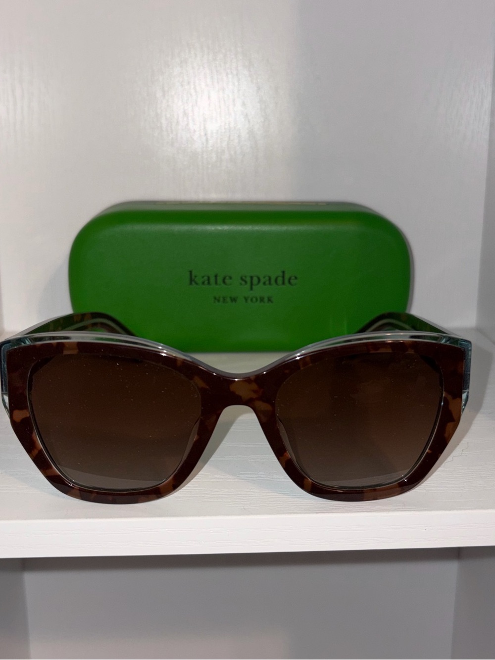 kate spade tortoiseshell brown cat-eye sunglasses